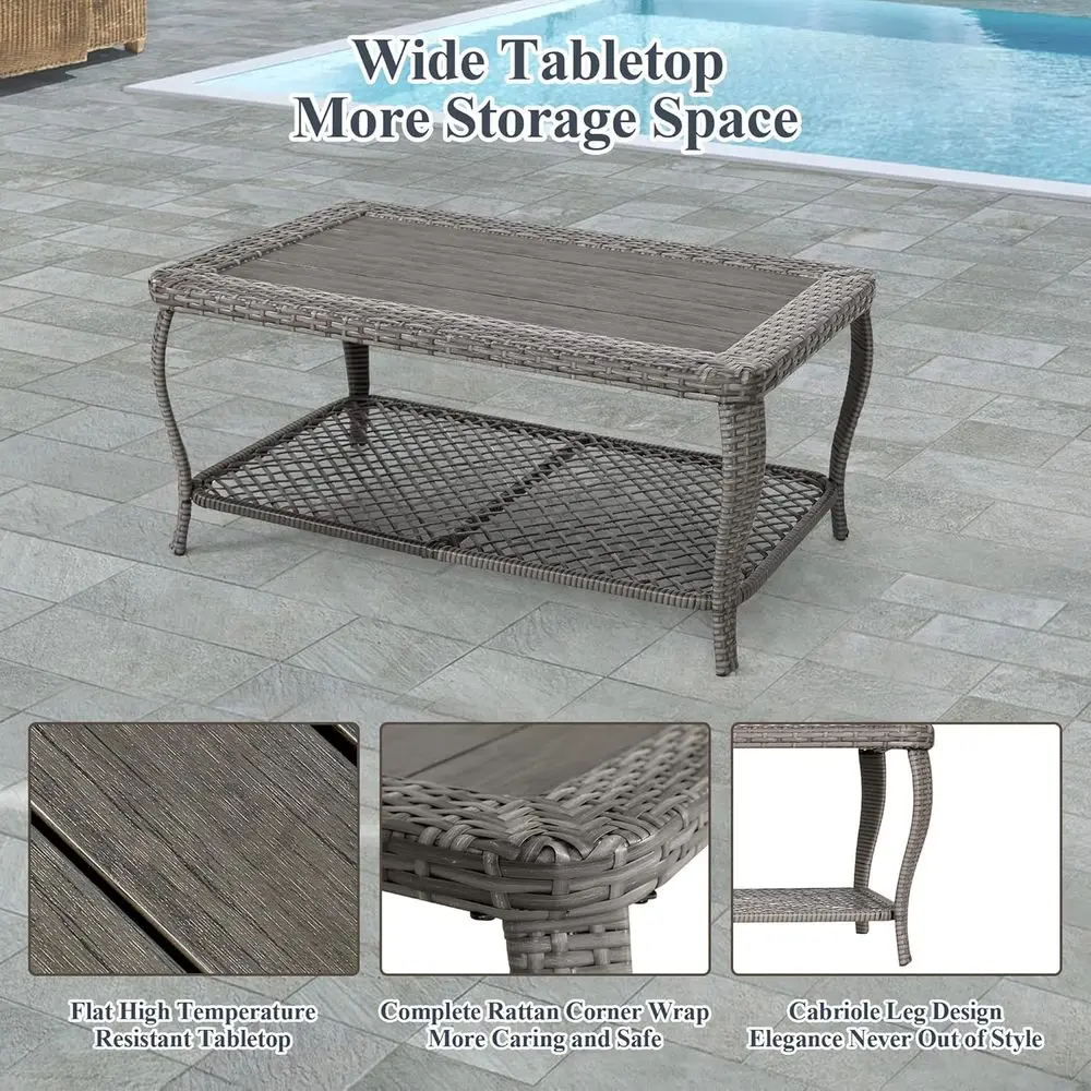 6-Piece Grey Outdoor Wicker Pa - Outdoor Furniture Grey ulasan dan harga