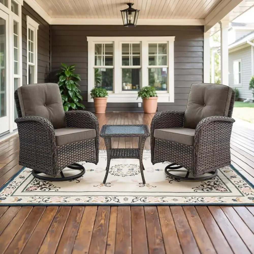 2-Piece Outdoor Swivel Rocking - Outdoor Furniture Grey ulasan dan harga